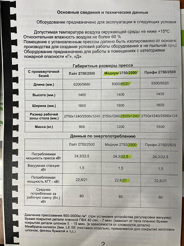 Вакуумный пресс MASTER Medium 2500, 2016 г.