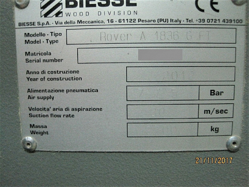 Обрабатывающий центр Biesse Rover A 1836 G FT, 2012г.в. (Biesse, Италия). ПРОДАН.