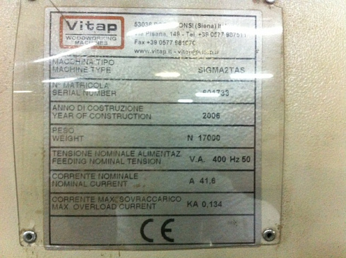 Многошпиндельный сверлильно-присадочный станок Sigma 2TAS, 2006 (Vitap, Италия). ПРОДАН.